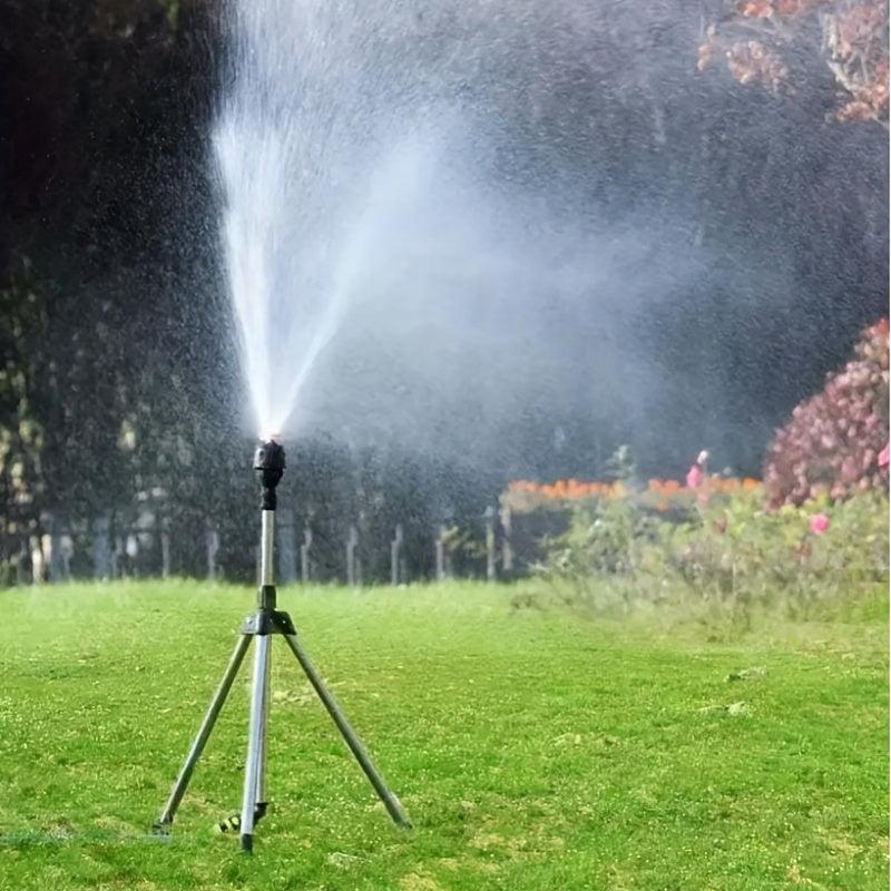 360 Rotary Sprinkler Head Tripod Telescopic Support Garden Watering Sprinkler