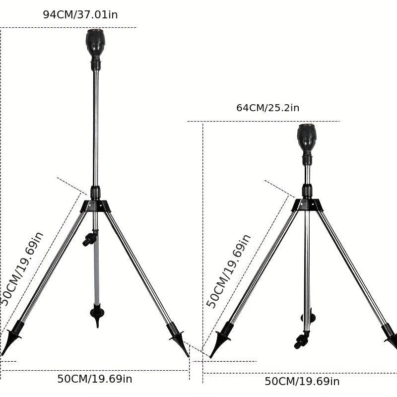 360 Rotary Sprinkler Head Tripod Telescopic Support Garden Watering Sprinkler