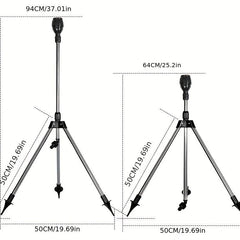 360 Rotary Sprinkler Head Tripod Telescopic Support Garden Watering Sprinkler