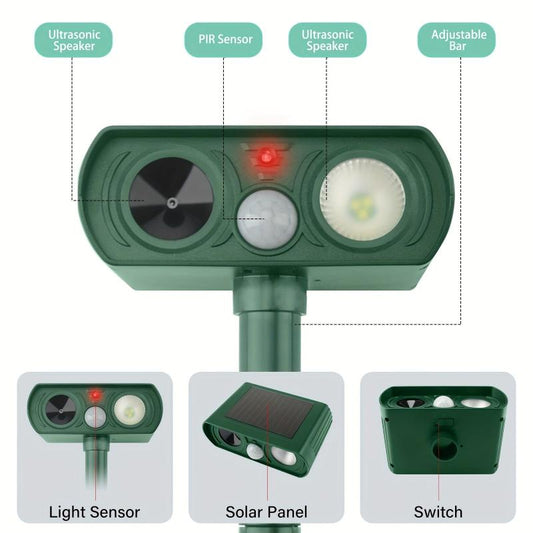 Solar Animal Repeller Ultrasonic Outdoor Mole Repellent
