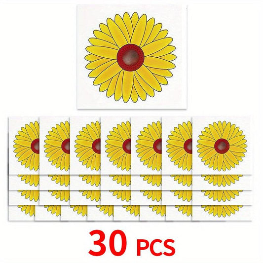 Sunflower Style Fly Traps Window Fly Stickers - 30pcs