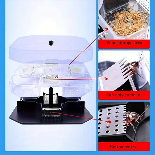 Reusable Cockroach Box Trap Safe for Family and Pets