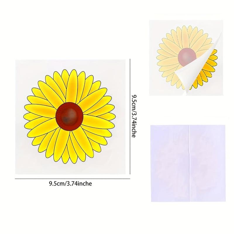 Sunflower Fly Traps Window Stickers, 30pcs, Kid-Friendly