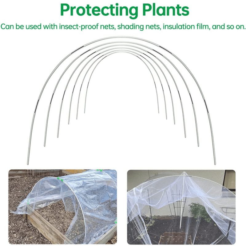 Greenhouse Plant Protection Bracket Set with Fiber Rod Insect Net Arch