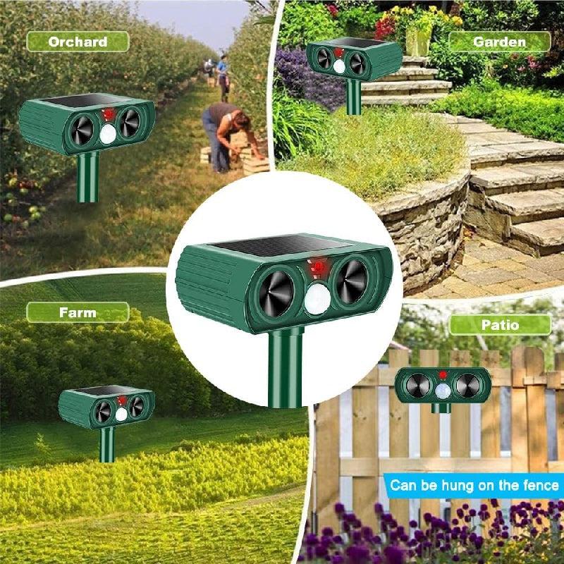 Solar Cat Repeller Ultrasonic Outdoor Waterproof Animal Deterrent