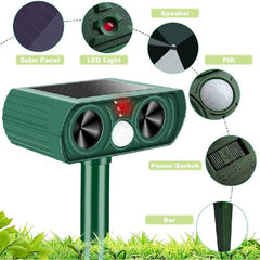 Solar Cat Repeller Ultrasonic Outdoor Waterproof Animal Deterrent