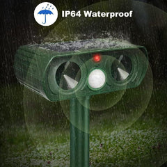 Solar Cat Repeller Ultrasonic Outdoor Waterproof Animal Deterrent