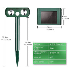 Solar Cat Repeller Ultrasonic Outdoor Waterproof Animal Deterrent