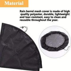 2pcs Mesh Rain Barrel Cover Drawstring Buckets Netting