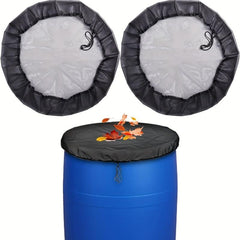 2pcs Mesh Rain Barrel Cover Drawstring Buckets Netting
