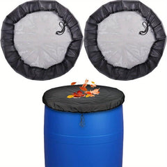 2pcs Mesh Rain Barrel Cover Drawstring Buckets Netting