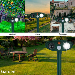 Solar Ultrasonic Animal Repellant Waterproof Deterrent