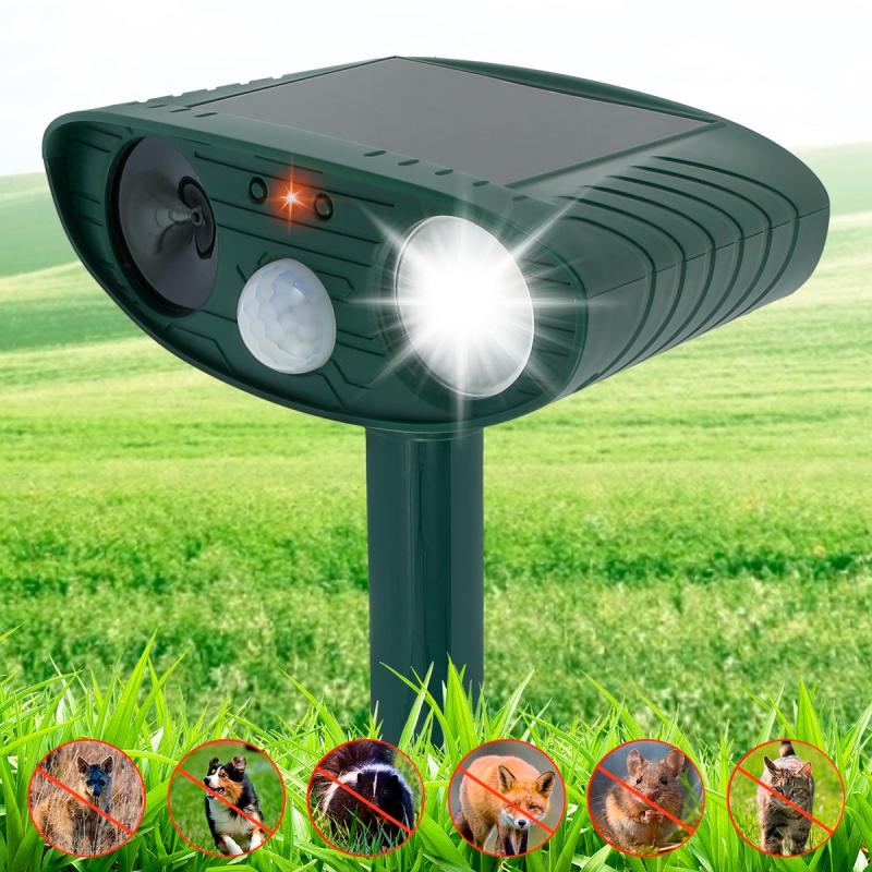 Solar Ultrasonic Animal Repellant Waterproof Deterrent