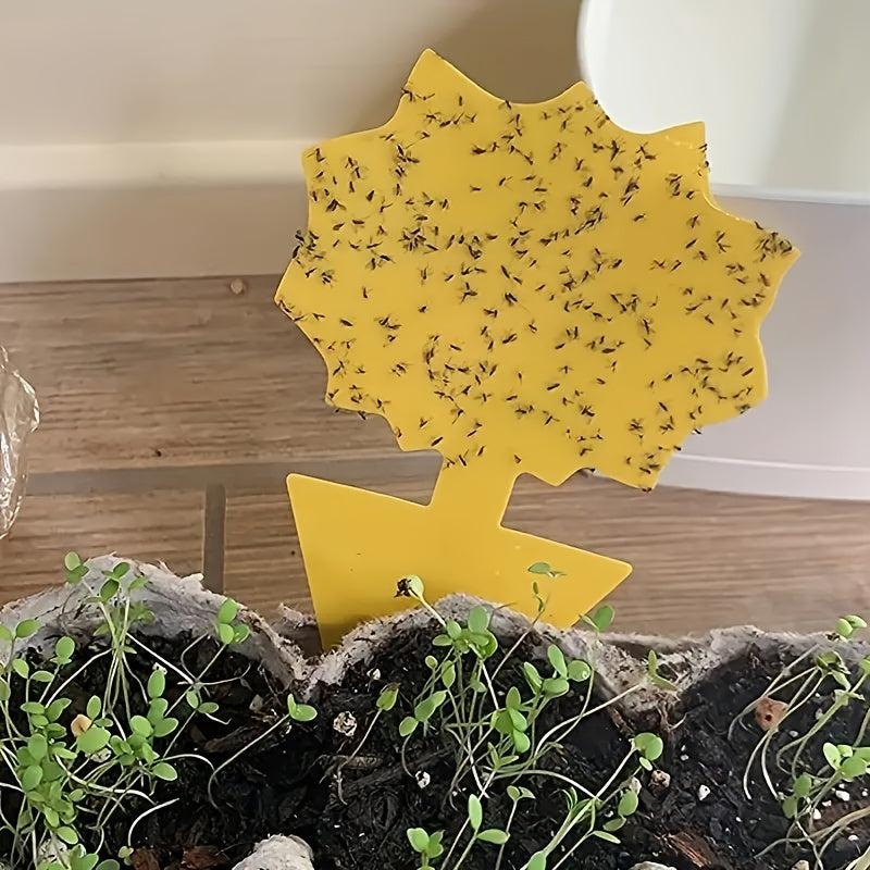 20pcs Double Sided Sticky Insect Trap Yellow Plate Pest Trap