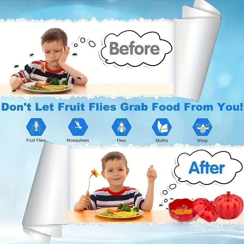 2pcs Fruit Fly Trap Pumpkin Shape For Home Kitchen Non Toxic Gnat Killer