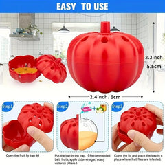 2pcs Fruit Fly Trap Pumpkin Shape For Home Kitchen Non Toxic Gnat Killer