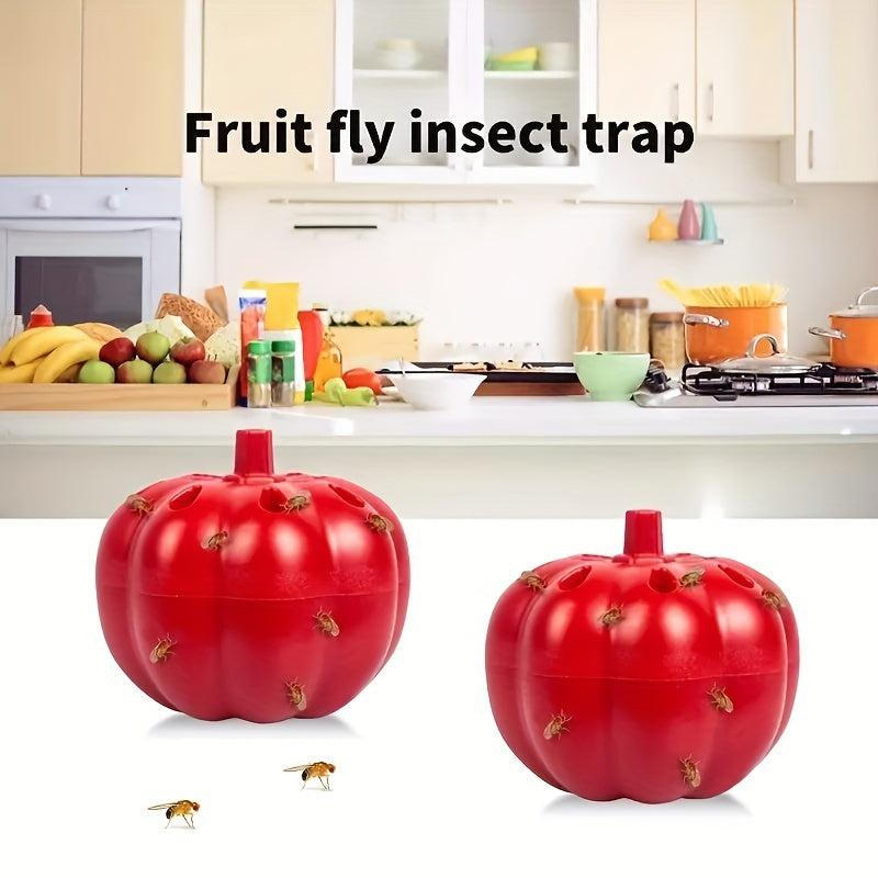 2pcs Fruit Fly Trap Pumpkin Shape For Home Kitchen Non Toxic Gnat Killer