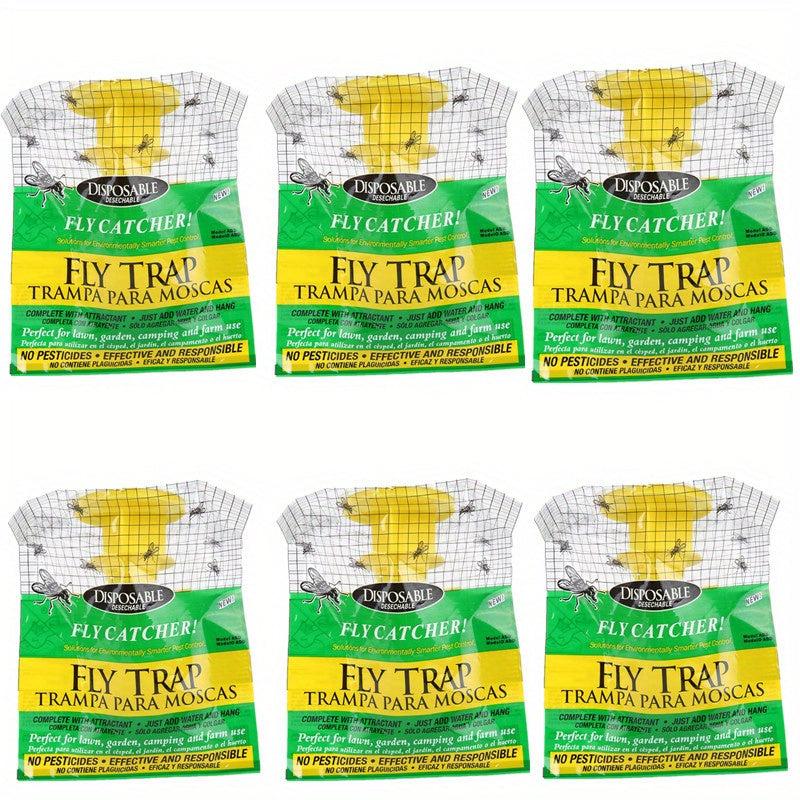 6pcs Outdoor Hanging Fly Trap Disposable Horse Ranch Fly Trap Bag