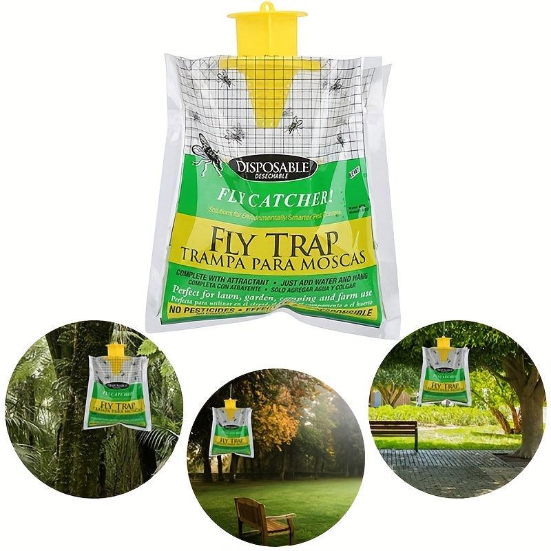 6pcs Outdoor Hanging Fly Trap Disposable Horse Ranch Fly Trap Bag