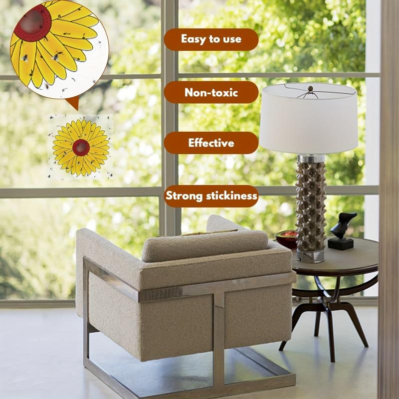 36pcs Sunflower Window Fly Traps Indoor Sticky Insect Trap