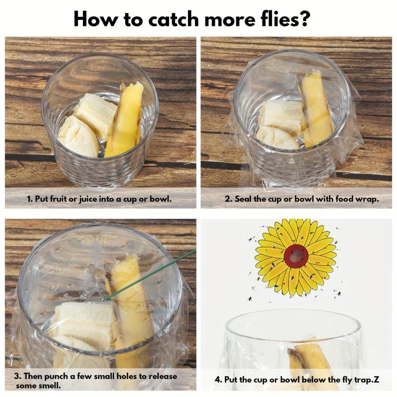 36pcs Sunflower Window Fly Traps Indoor Sticky Insect Trap