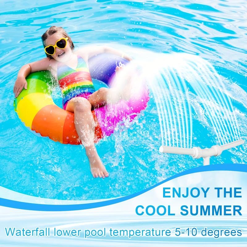 Pool Waterfall Fountain w/ 2 Adjustable Heads