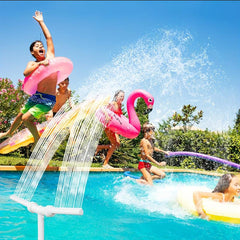 Pool Waterfall Fountain w/ 2 Adjustable Heads