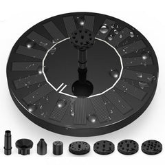 Solar Bird Bath Fountain w/ 6 Nozzles & 1500mAh