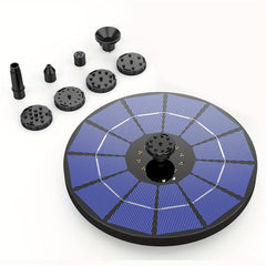 Solar Bird Bath Fountain w/ 6 Nozzles & 1500mAh