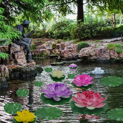 2pcs Floating Foam Lotus Flower Water Lily Pad Decoration 6 7inch