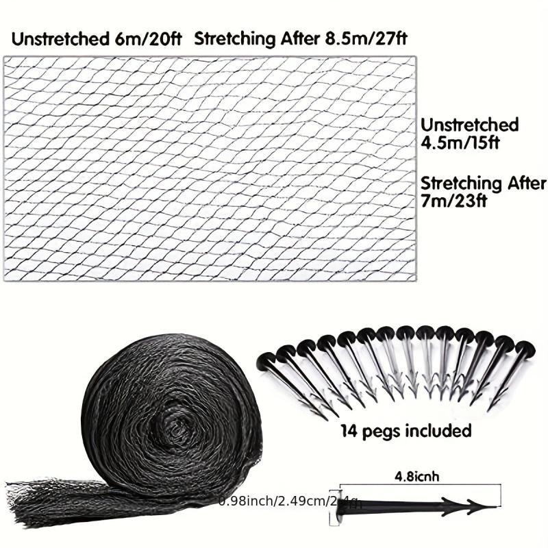 Heavy Duty Pond Net Kit 4.57x6.1m, Pool Protection Net, Skimmer Net