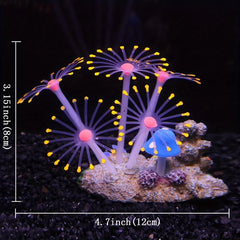 Silicone Coral Plants Underwater Aquarium Ornament Lifelike Decor