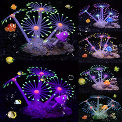 Silicone Coral Plants Underwater Aquarium Ornament Lifelike Decor