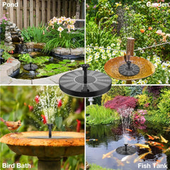 5W Solar Fountain Pump with 6 Nozzles for Bird Baths Ponds Gardens Fish Tanks