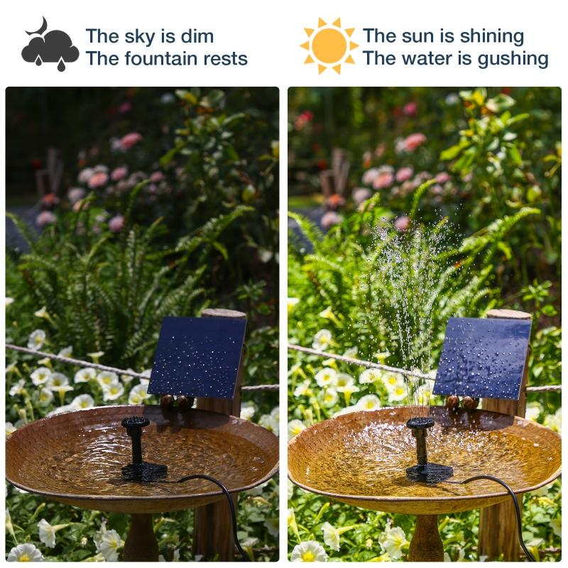 Solar Water Pump Kit with 6 Nozzles for Outdoor Water Feature