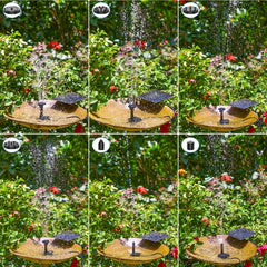 Solar Water Pump Kit with 6 Nozzles for Outdoor Water Feature