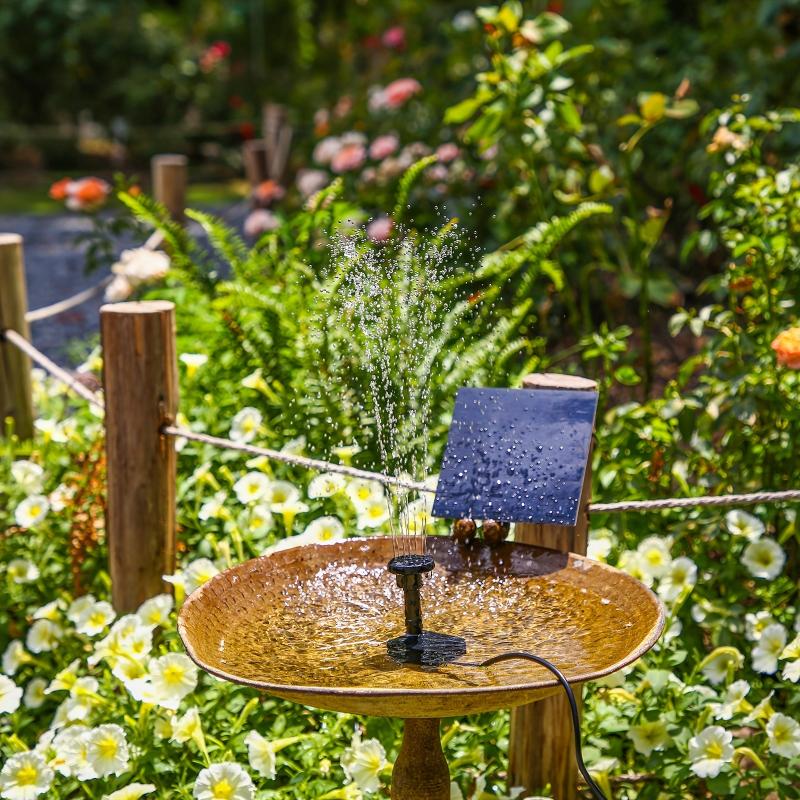 Solar Water Pump Kit with 6 Nozzles for Outdoor Water Feature