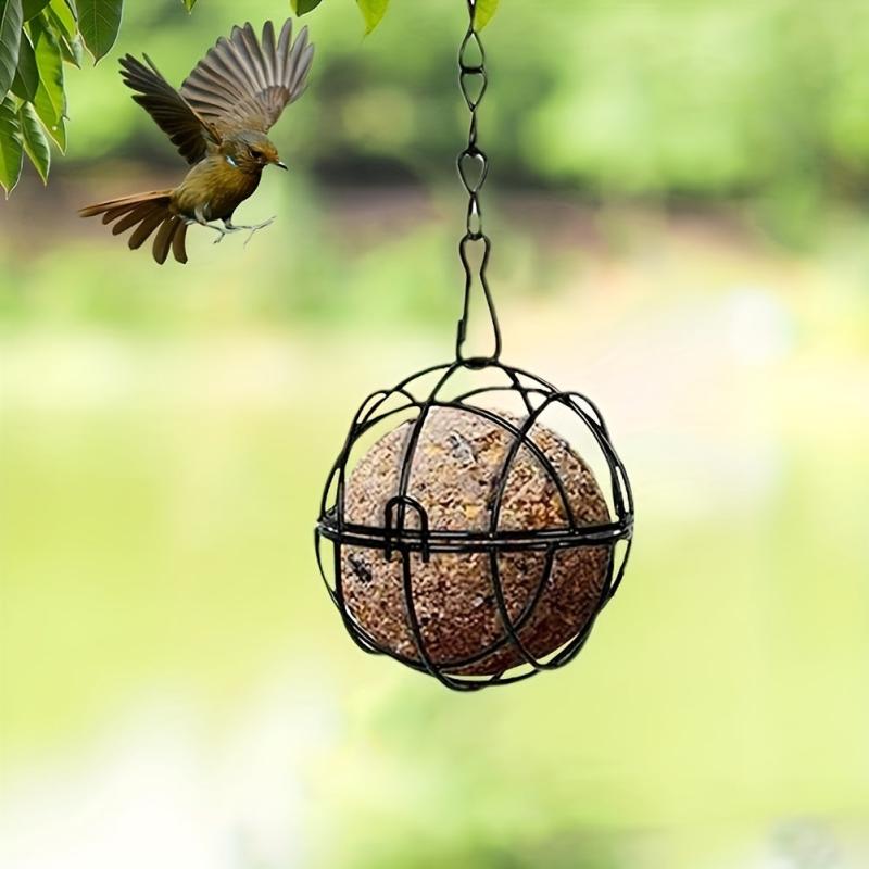 Metal Bird Feeder Ball Shape Hanging Feeder Outdoor Garden Backyard Birding