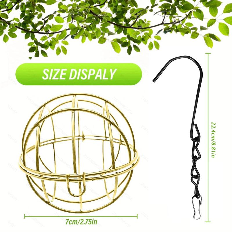 Metal Bird Feeder Ball Shape Hanging Feeder Outdoor Garden Backyard Birding