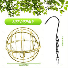Metal Bird Feeder Ball Shape Hanging Feeder Outdoor Garden Backyard Birding