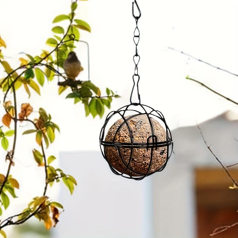 Metal Bird Feeder Ball Shape Hanging Feeder Outdoor Garden Backyard Birding