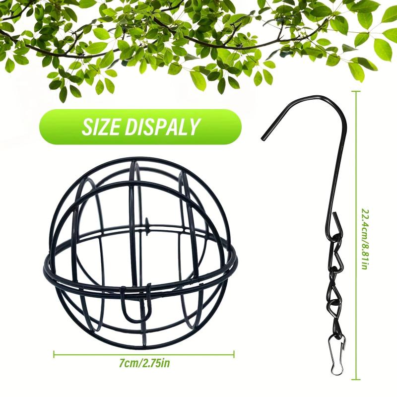 Metal Bird Feeder Ball Shape Hanging Feeder Outdoor Garden Backyard Birding