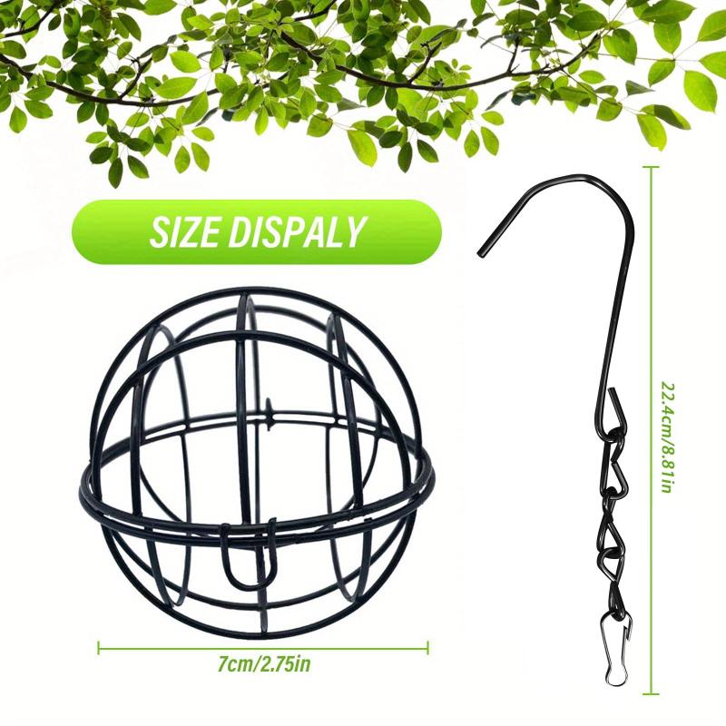 Metal Bird Feeder Ball Shape Hanging Feeder Outdoor Garden Backyard Birding