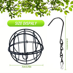Metal Bird Feeder Ball Shape Hanging Feeder Outdoor Garden Backyard Birding