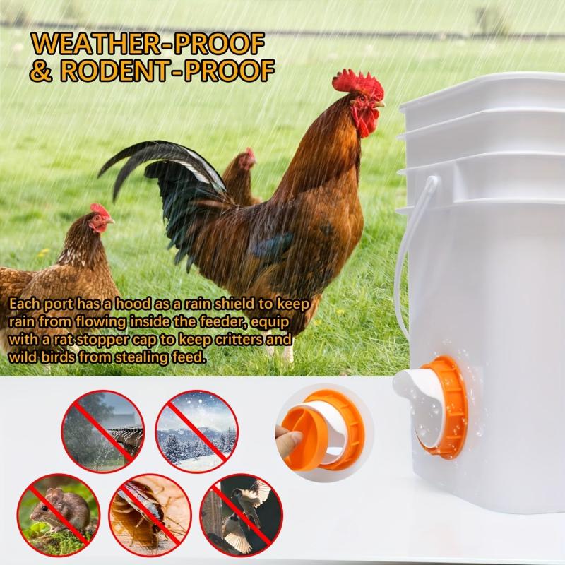 2pcs Automatic Poultry Feeder Waterproof Rodent Resistant