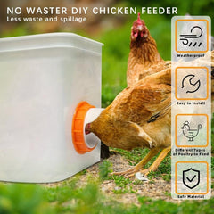 2pcs Automatic Poultry Feeder Waterproof Rodent Resistant