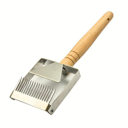 Stainless Steel Honey Uncapping Fork Wooden Handle Beekeeping Tool