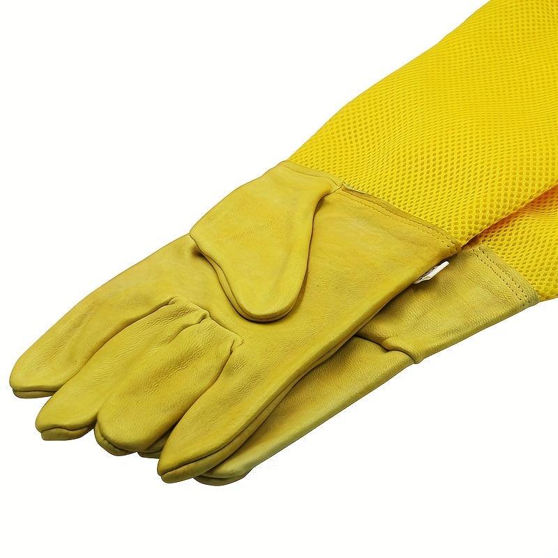 Thick Goatskin Beekeeping Gloves Long Ventilated Mesh