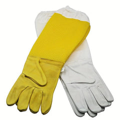 Thick Goatskin Beekeeping Gloves Long Ventilated Mesh