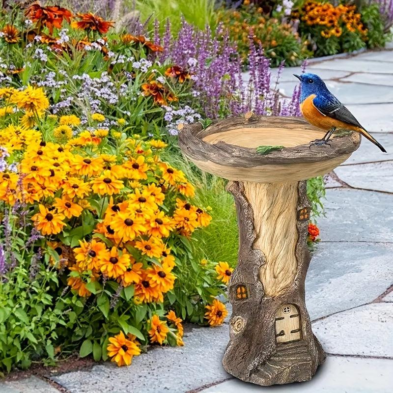 Resin Bird Bath Wild Bird Feeder Garden Decoration